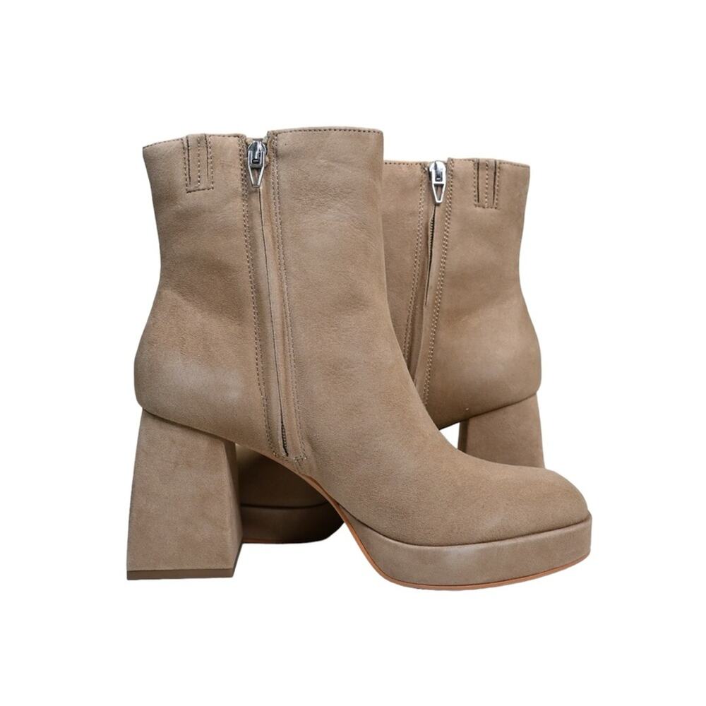 Dolce Vita Womens 9.5 Ulyses Suede Platform Bootie in Mushroom Tan NEW - Picture 6 of 11